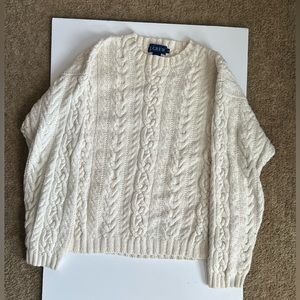 J.Crew cable knit sweater. Size Medium. Cream color. Vintage. Previously owned!
